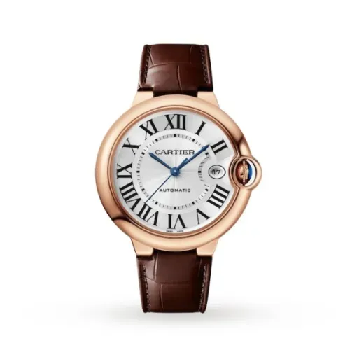 Cartier Ballon Bleu de Cartier Men Automatic Silver 18ct Rose Gold Watch WGBB0035