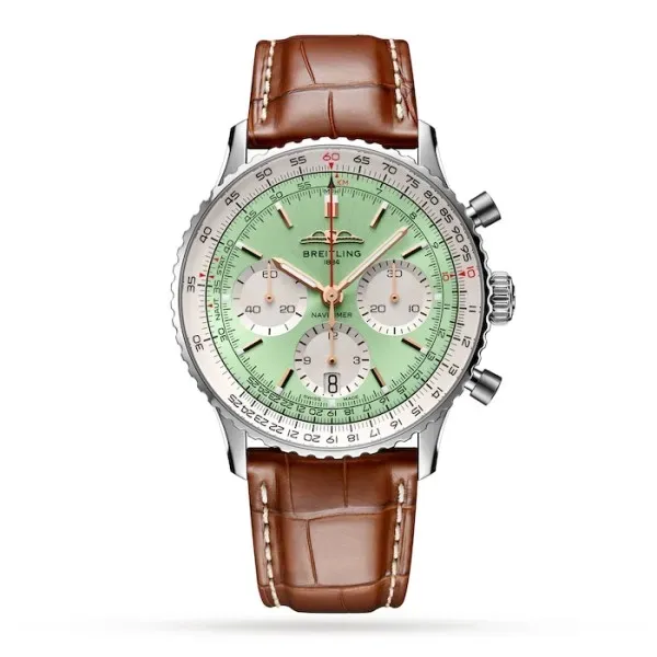 Breitling Navitimer Men Automatic Mint Alligator Watch AB0139211L1P1