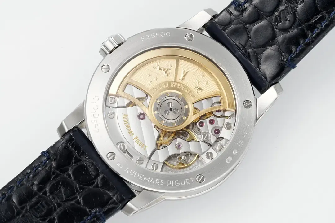 watch Audemars Piguet CODE 11.59 Blue Dial Three-Hand Automatic Watch with Leather Strap
