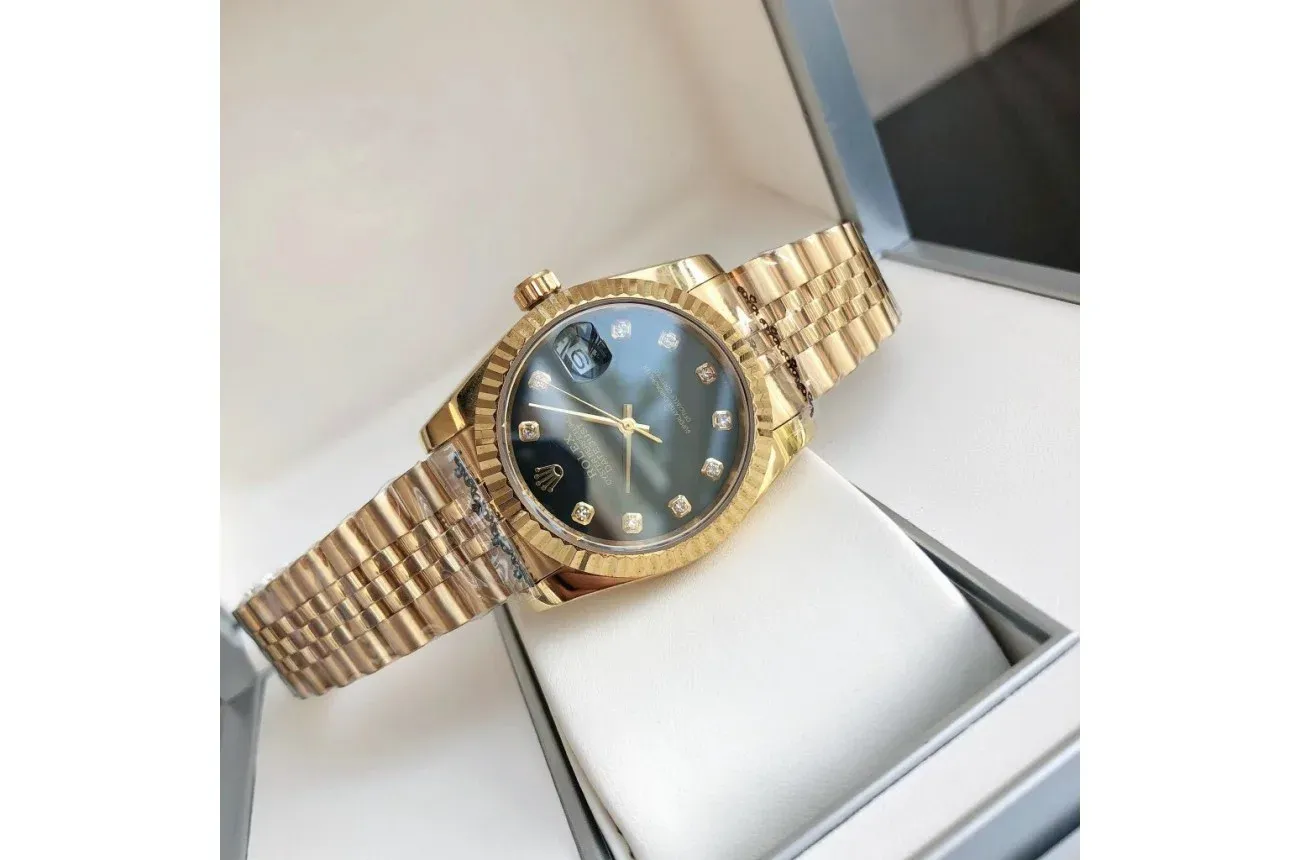 Couple Watches Rolex Datejust 36/28mm RG/RG Jub Black/Dial