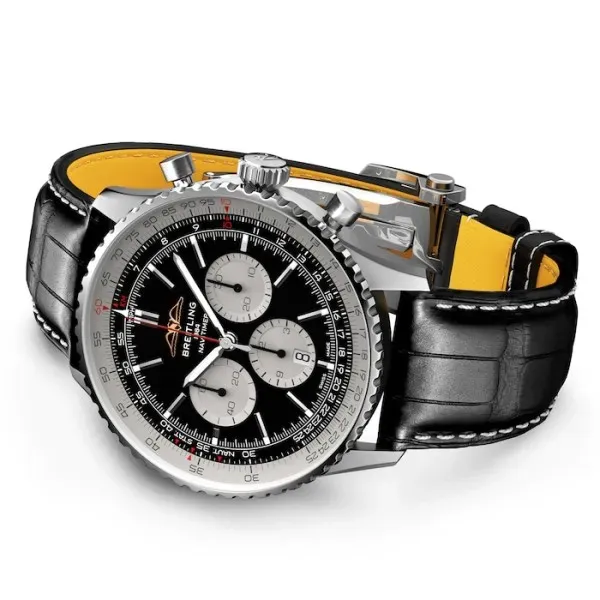 Breitling Navitimer Men Automatic Black Alligator Watch AB0137211B1P1
