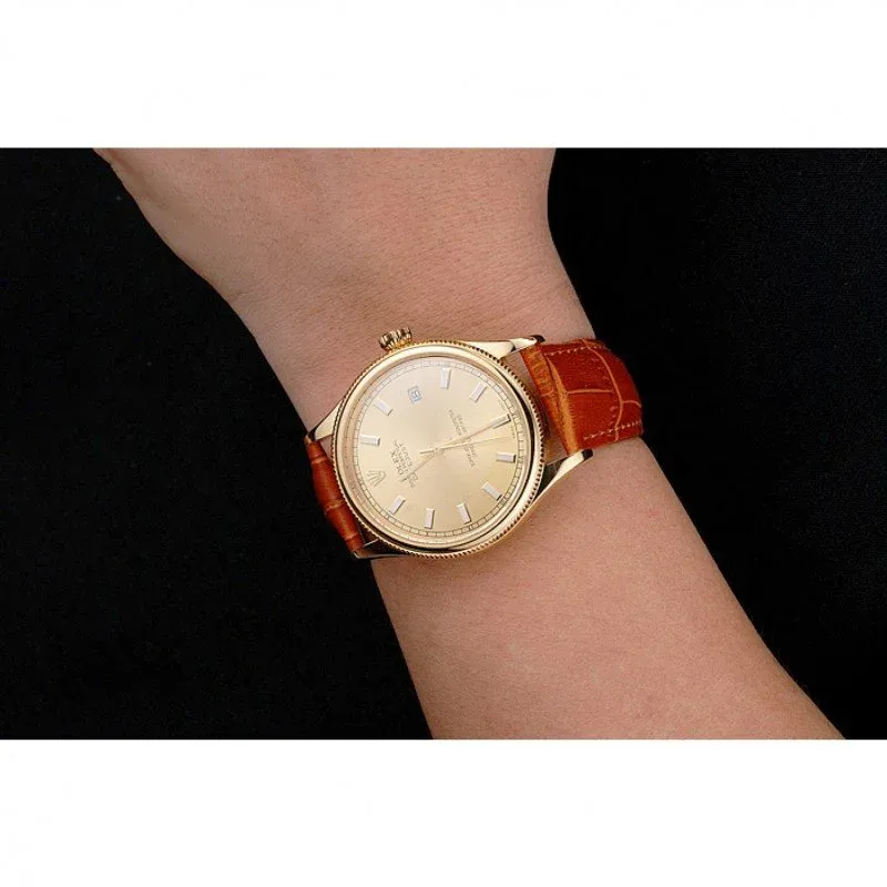 Superclone Rolex Datejust 38mm Gold Dial REP016818