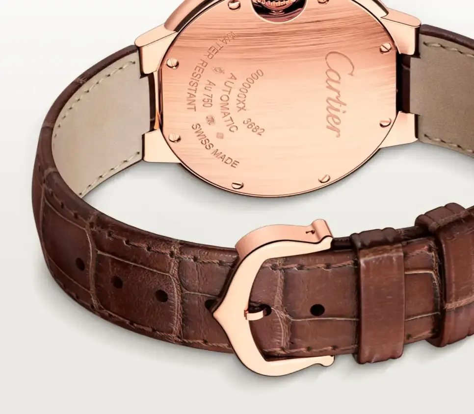 Cartier Ballon Bleu de Cartier Men Automatic Silver 18ct Rose Gold Watch WGBB0035