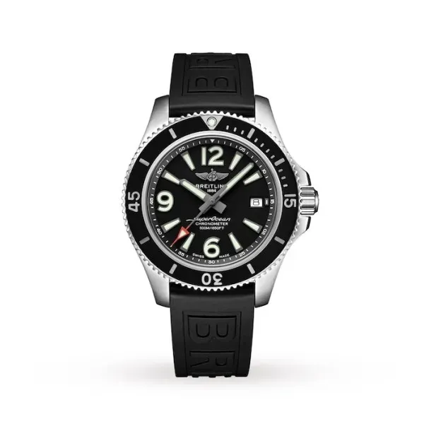 Breitling Superocean Men Automatic Black Rubber Watch A17366021B1S1