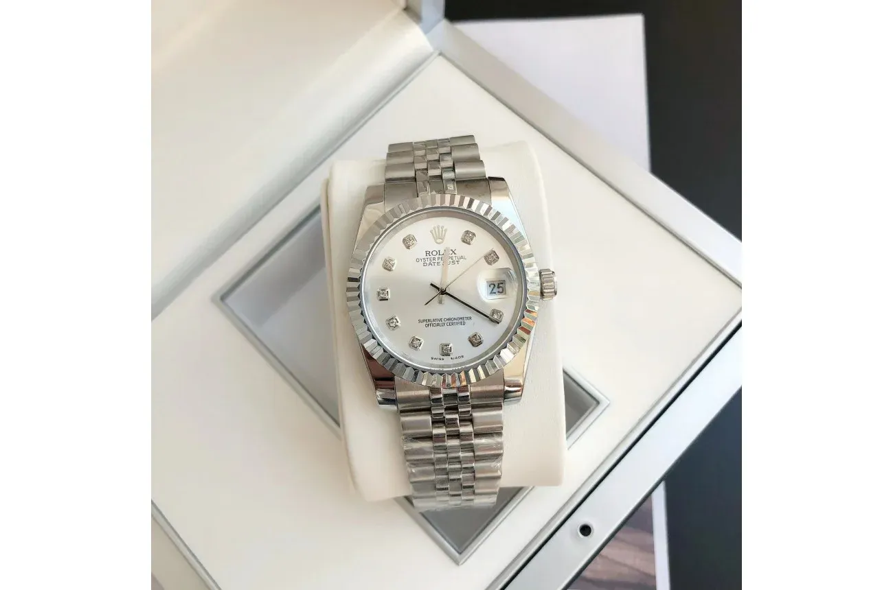 Couple Watches Rolex Datejust 36/28mm SS/SS Jub Sliver/Dia