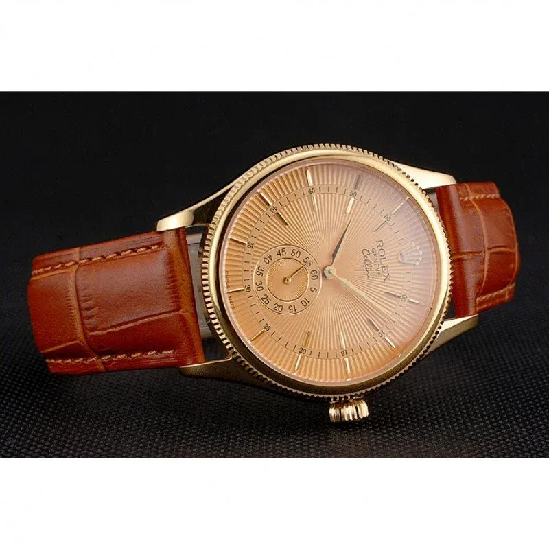 Superclone Rolex Cellini 38mm Gold Dial REP016789