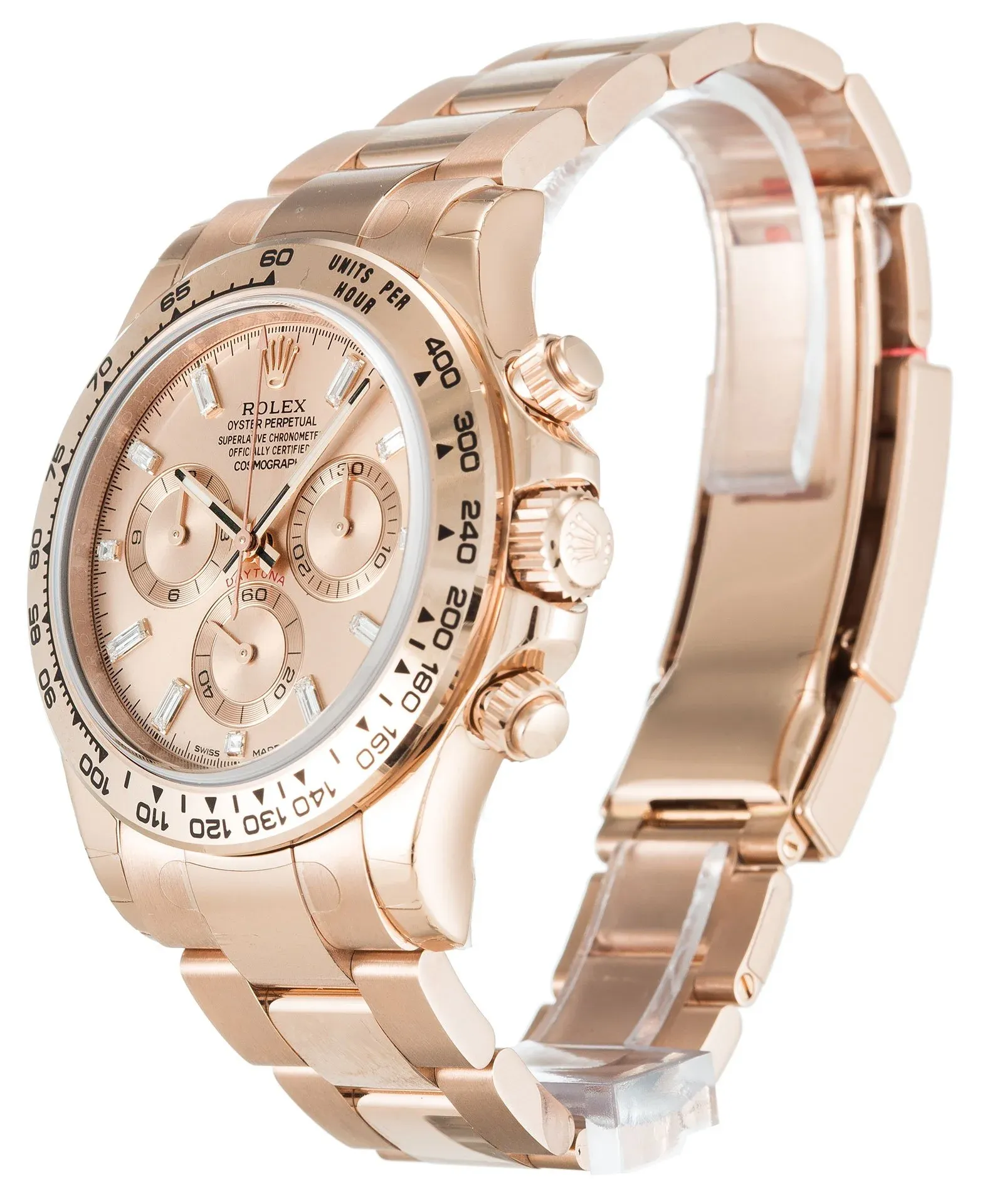 Rolex Daytona 40mm Rose Diamond Baguette Dial 116505