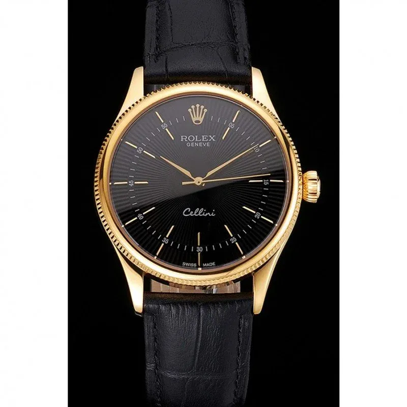 Superclone Rolex Cellini 38mm Black Dial REP016803