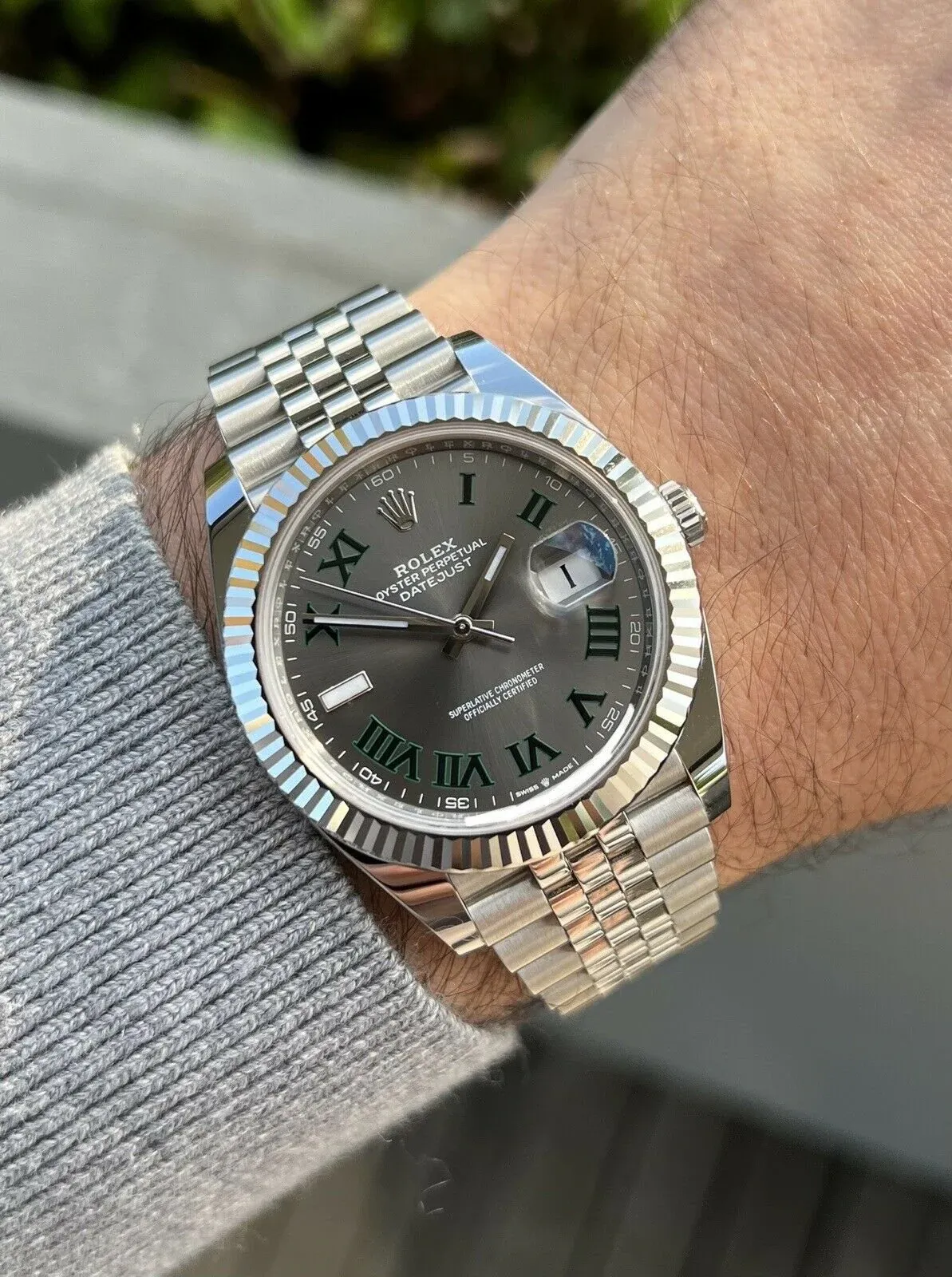 Superclone Rolex Datejust 41mm Rhodium Dial 126334  Wimbledon  Flutted / Jubilee