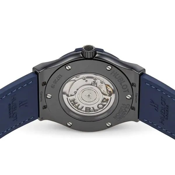 Hublot Classic Fusion Men Automatic Blue Rubber and Alligator Watch 511.CM.7170.LR