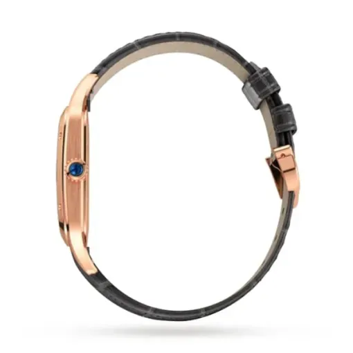 Cartier Santos-Dumont Men Automatic Silver 18ct Rose Gold Watch WGSA0032