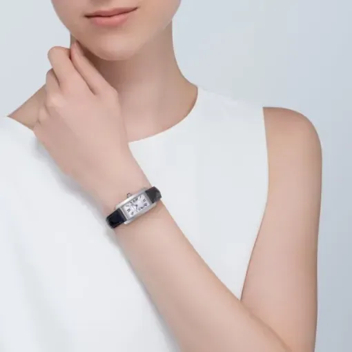 Cartier Tank Américaine Women Quartz Silver Alligator Watch WSTA0043