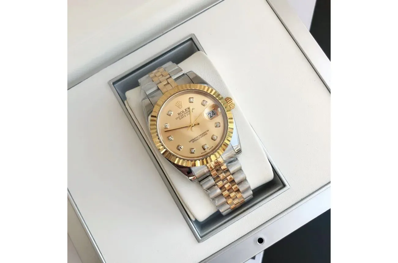 Couple Watches Rolex Datejust 36/28mm RG/SS Jub Gold/Dial