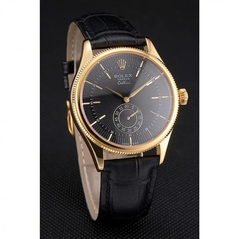 Superclone Rolex Cellini 38mm Black Dial REP016806