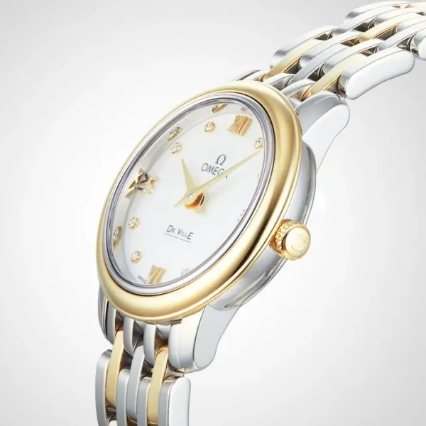 Omega De Ville Women Quartz Mother of Pearl 18ct Yellow Gold Watch O42420246055001