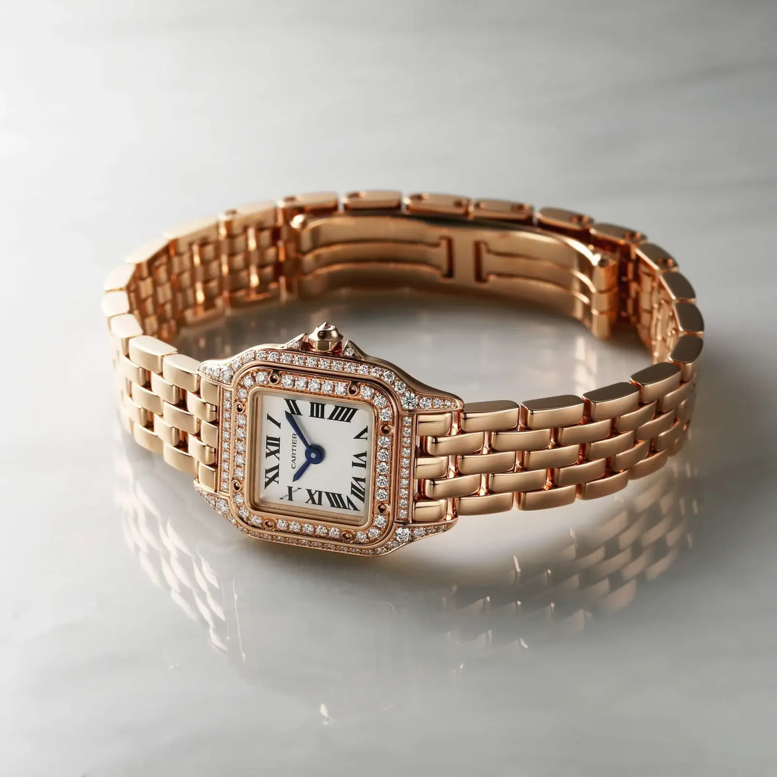 Cartier Panthère de Cartier Women Quartz White 18ct Rose Gold Watch WJPN0020
