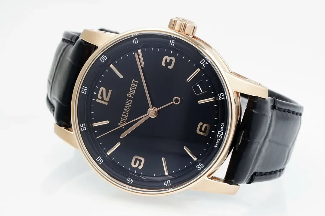 watch Audemars Piguet CODE 11.59 Blue Dial Three-Hand Automatic Watch   Rose Gold and Stainless Steel, 41mm