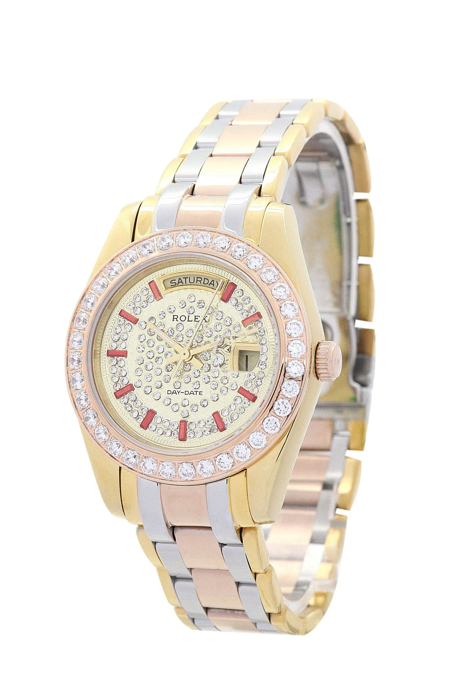 Rolex Day-Date 36mm Yellow gold with Diamonds Dial 118346