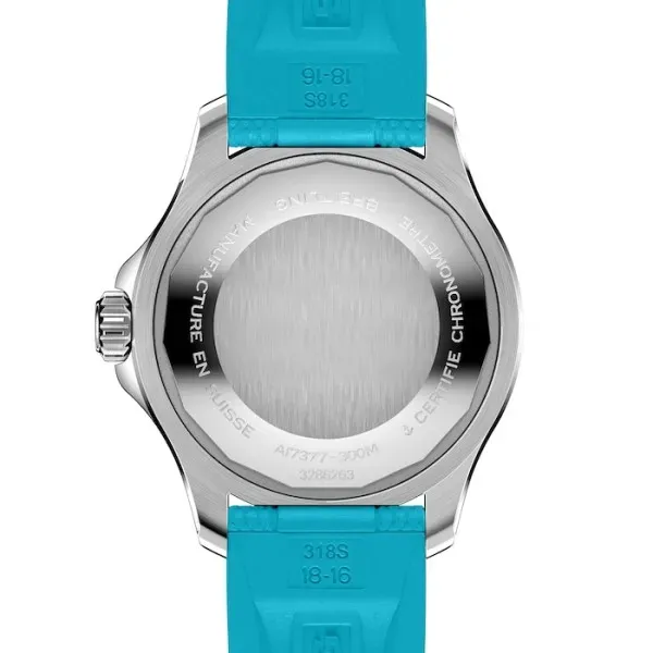 Breitling Superocean Unisex Automatic Turquoise Rubber Watch A17377211C1S1
