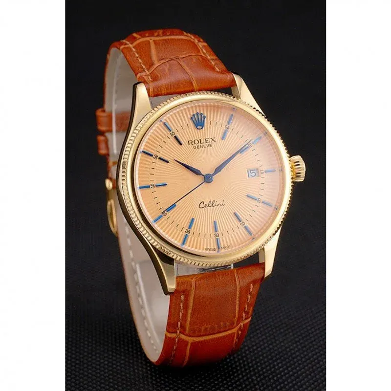 Superclone Rolex Cellini 38mm Gold Dial REP016797