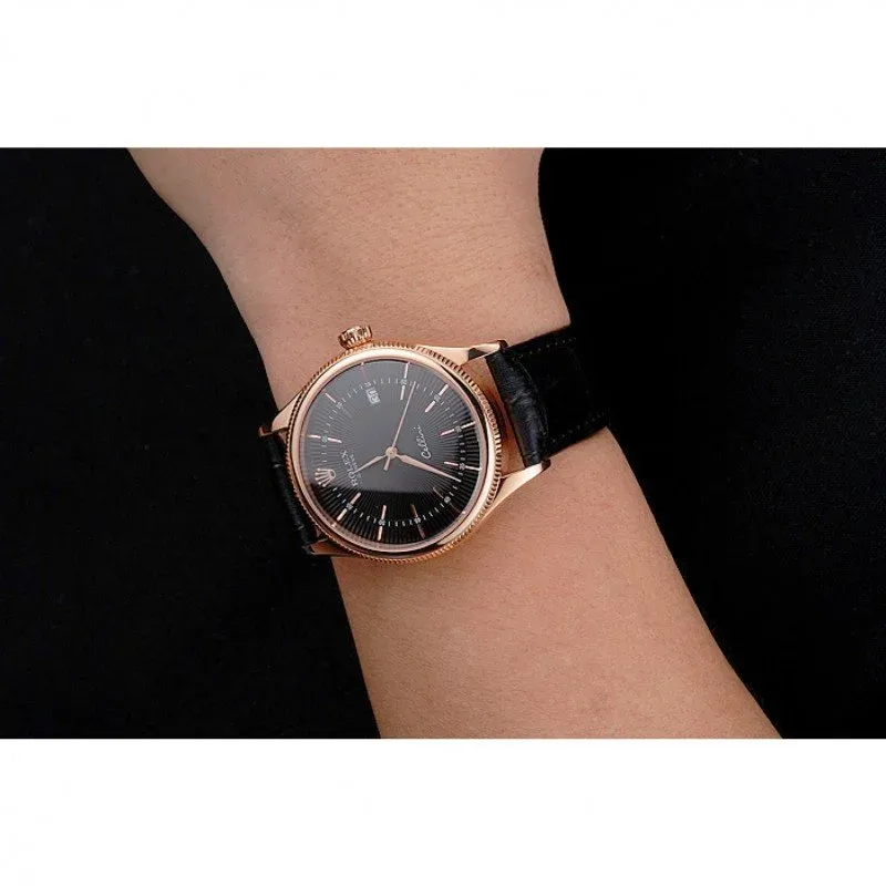 Superclone Rolex Cellini 38mm Black Dial REP016799