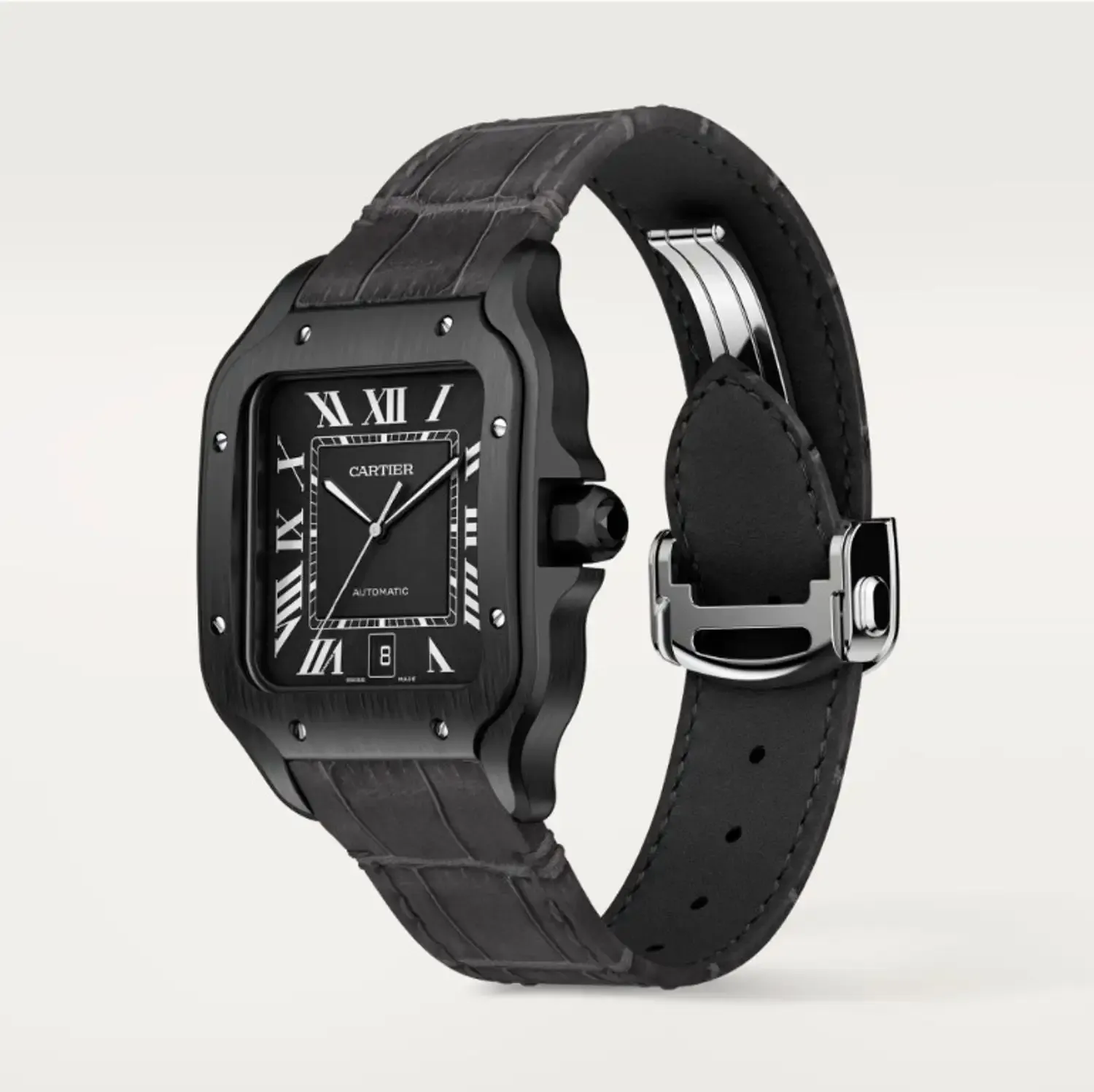 Cartier Santos de Cartier Men Automatic Black Rubber Watch WSSA0039