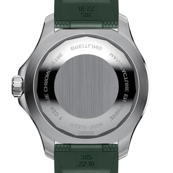 Breitling Superocean Men Automatic Green Rubber Watch A17376A31L1S1