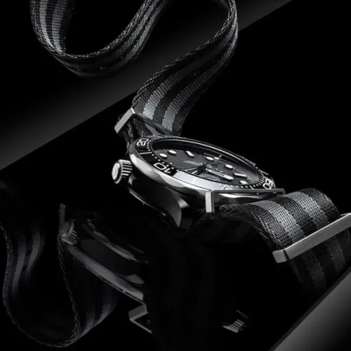 Omega Seamaster Men Automatic Black Fabric 007 Watch O21092442001002