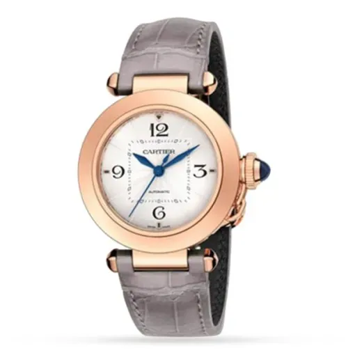 Cartier Pasha de Cartier Women Automatic Silver Alligator Watch WGPA0014
