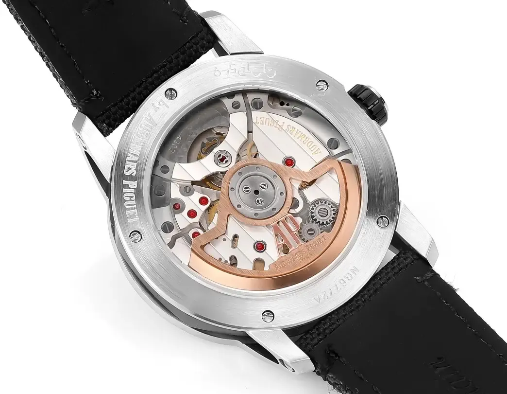 watch Audemars Pigeut CODE 11.59 Smoke Grey Dial Stainless Steel Case Black Fabric Strap Automatic Watch 41mm