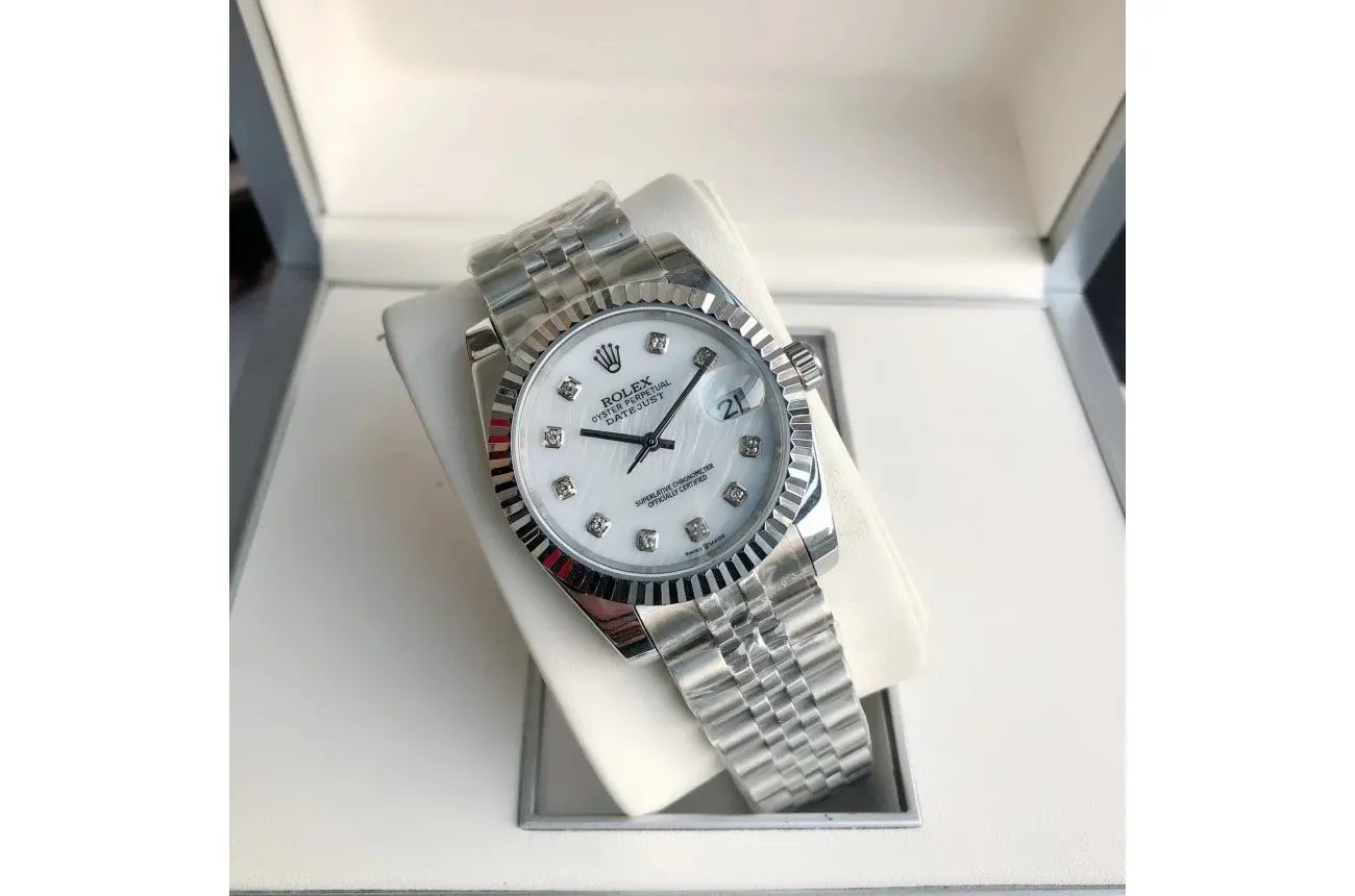 Couple Watches Rolex Datejust 36/28mm SS/SS Jub White/Dial