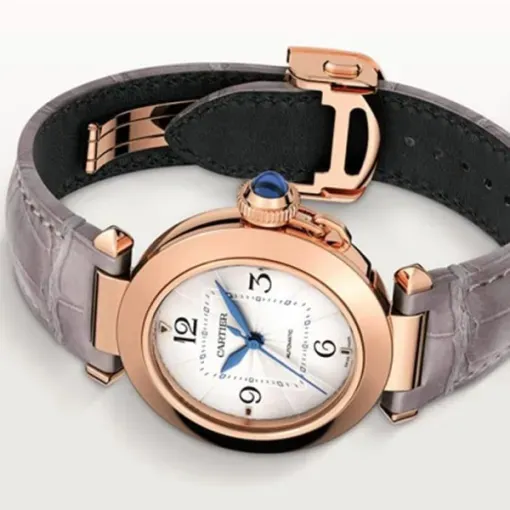 Cartier Pasha de Cartier Women Automatic Silver Alligator Watch WGPA0014