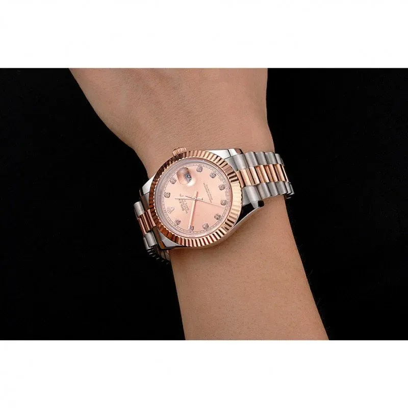 Superclone Rolex Datejust 41mm Rose-Gold Dial REP016816