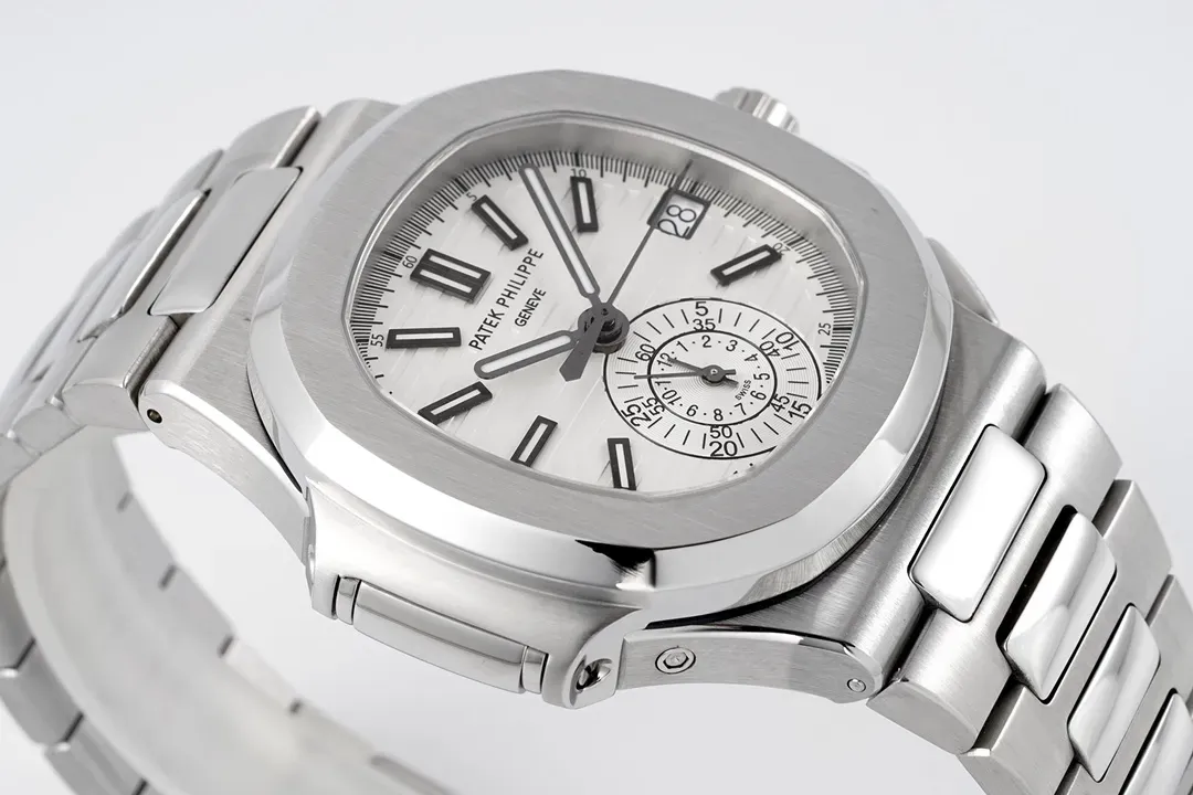 Patek Philippe Silver Nautilus Chronograph Watch