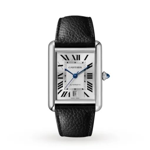 Cartier Tank Must Men Automatic Silver Calf Watch WSTA0040