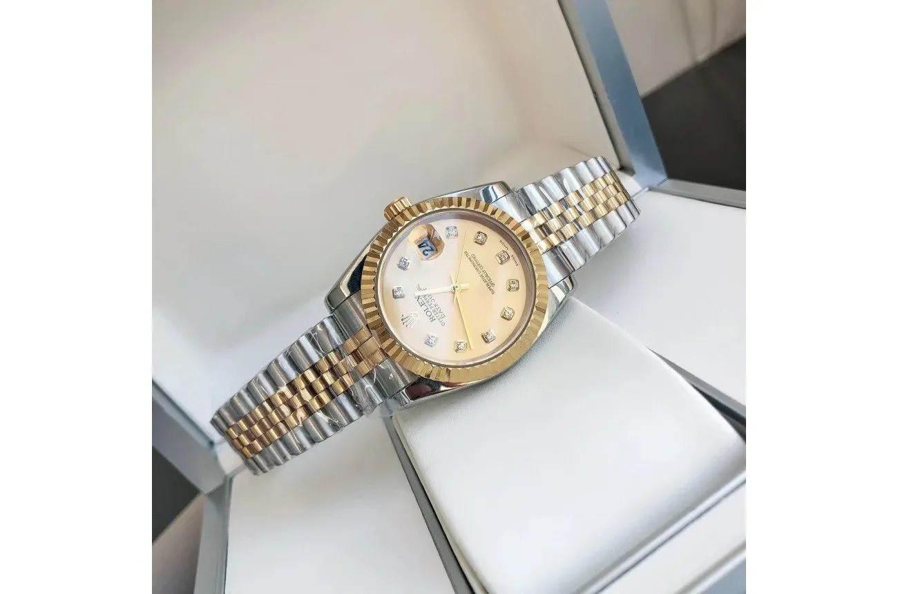 Couple Watches Rolex Datejust 36/28mm RG/SS Jub Gold/Dial