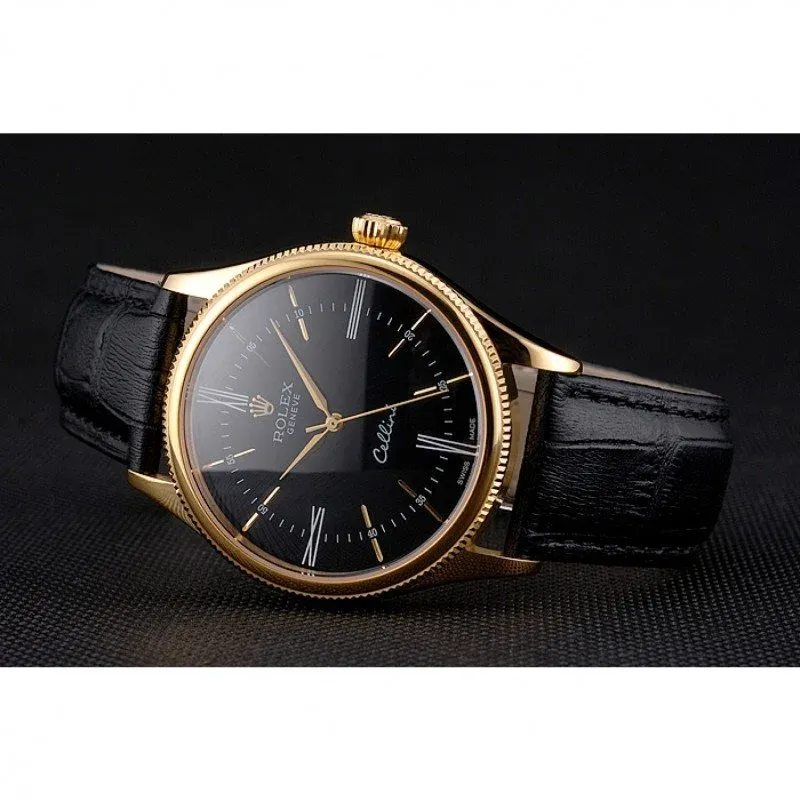 Superclone Rolex Cellini 38mm Black Dial REP016814