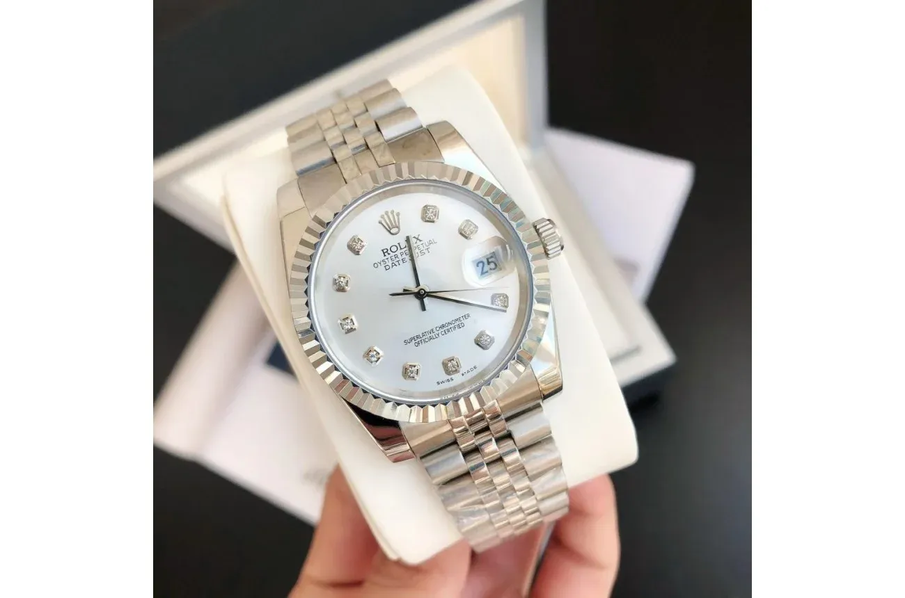 Couple Watches Rolex Datejust 36/28mm SS/SS Jub Sliver/Dia