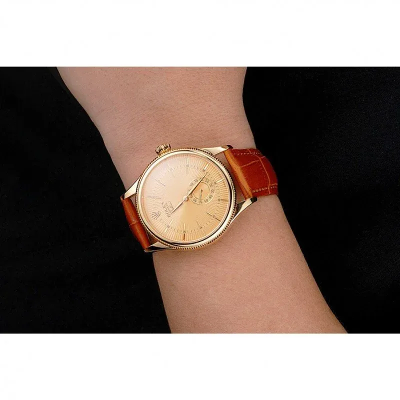 Superclone Rolex Cellini 38mm Gold Dial REP016789