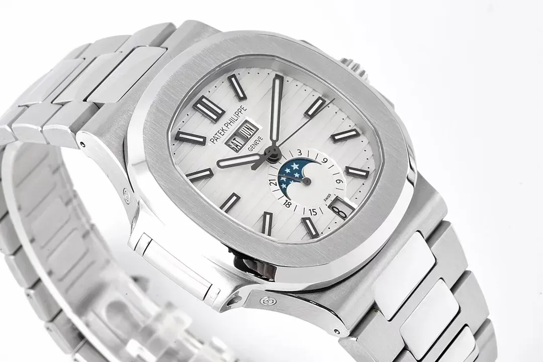 Patek Philippe Nautilus Silver Annual Calendar