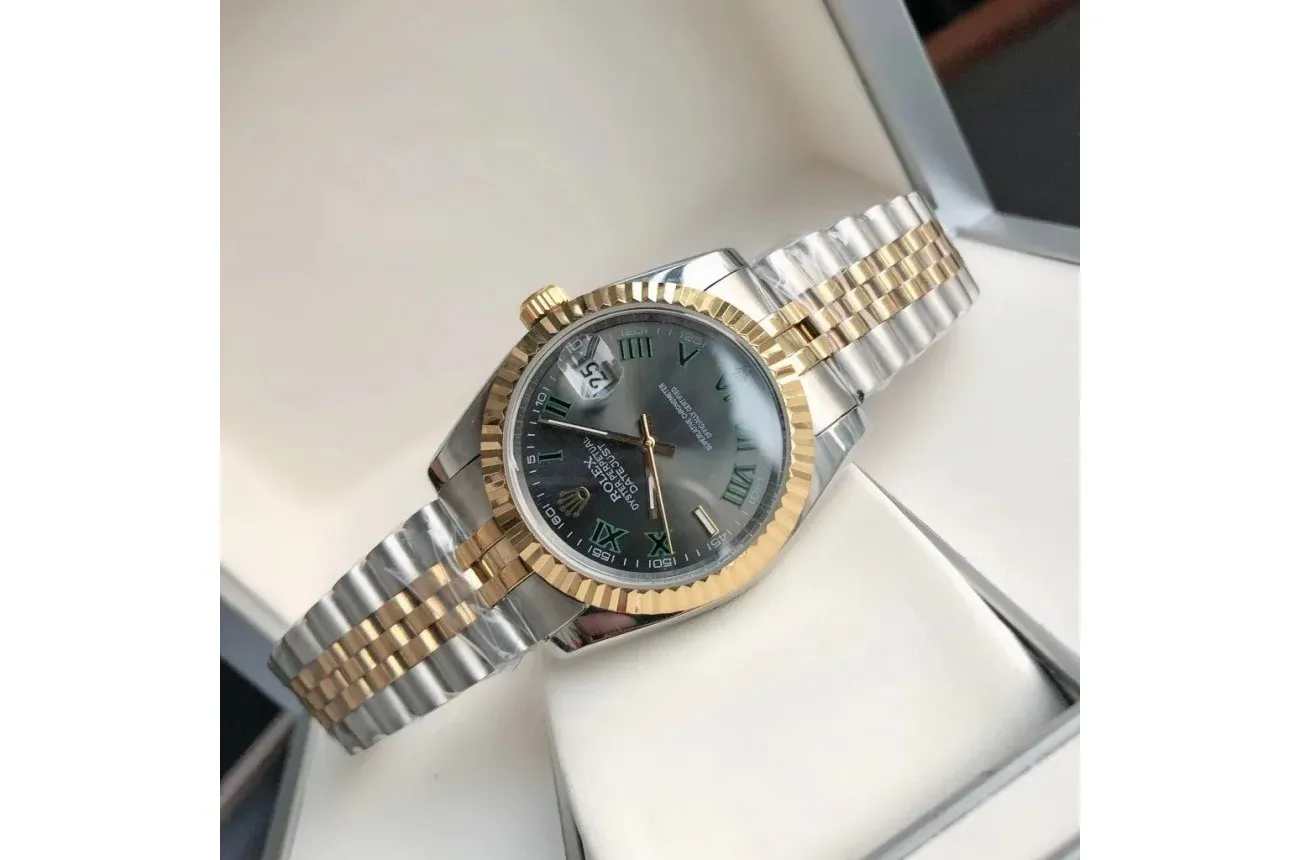 Couple Watches Rolex Datejust 36/28mm RG/SS Jub Grey/Rmn