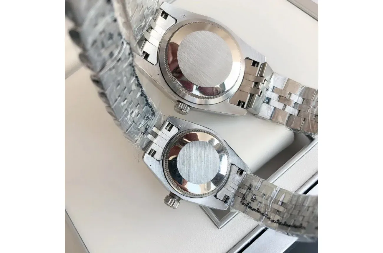 Couple Watches Rolex Datejust 36/28mm SS/SS Jub Black/Dial