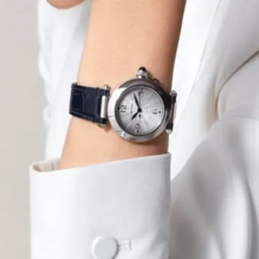 Cartier Pasha de Cartier Women Automatic Silver Alligator Watch WSPA0012