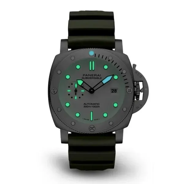 Panerai Submersible Men Automatic White Rubber Watch PAM01226
