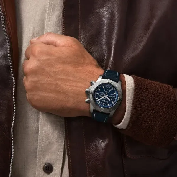 Breitling Avenger Men Automatic Blue Leather Watch A13385101C1X2