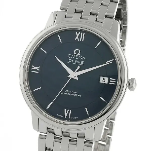 Omega De Ville Men Automatic Blue Stainless Steel Watch O42410402003001