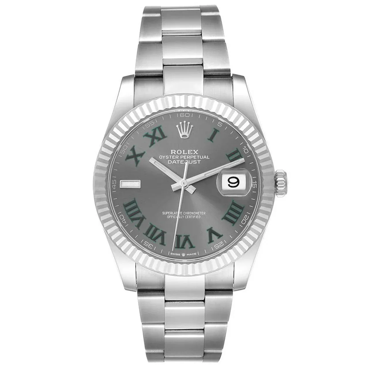Superclone Rolex Datejust 41mm Rhodium Dial 126334  Wimbledon  Flutted / Oyster