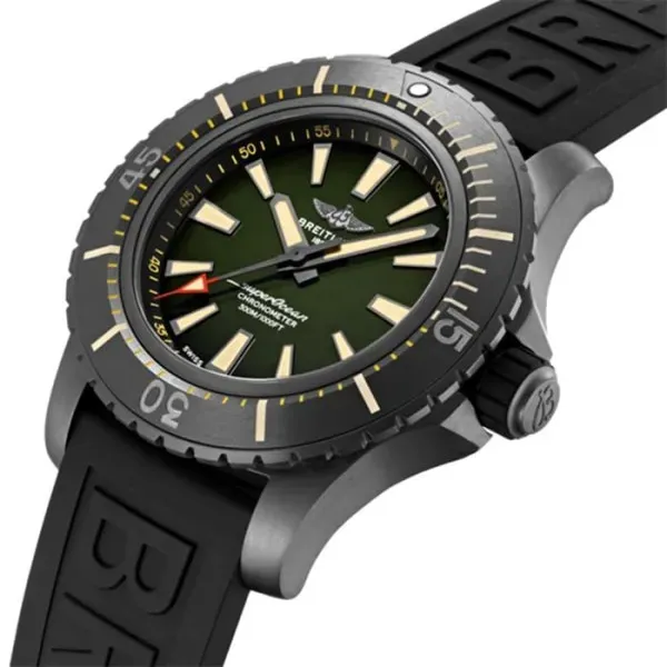 Breitling Superocean Men Automatic Green Rubber Watch V17369241L1S1