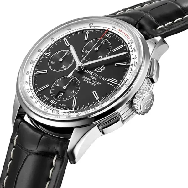 Breitling Premier Men Automatic Black Crocodile Watch A13315351B1P1
