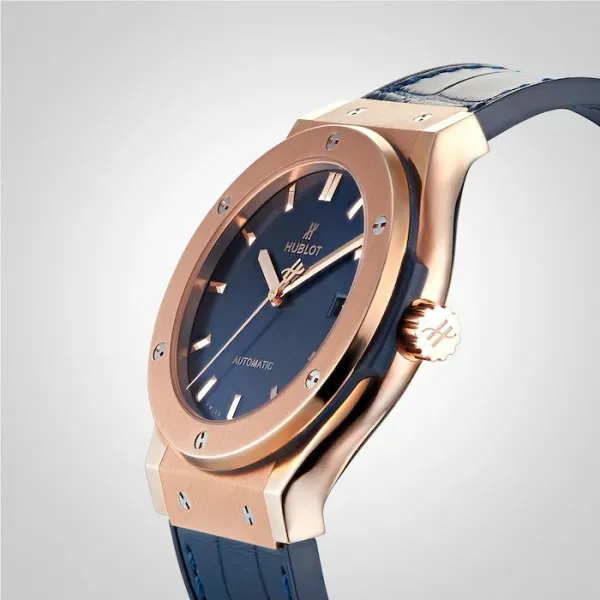 Hublot Classic Fusion Men Automatic Blue Leather Watch 511.OX.7180.LR